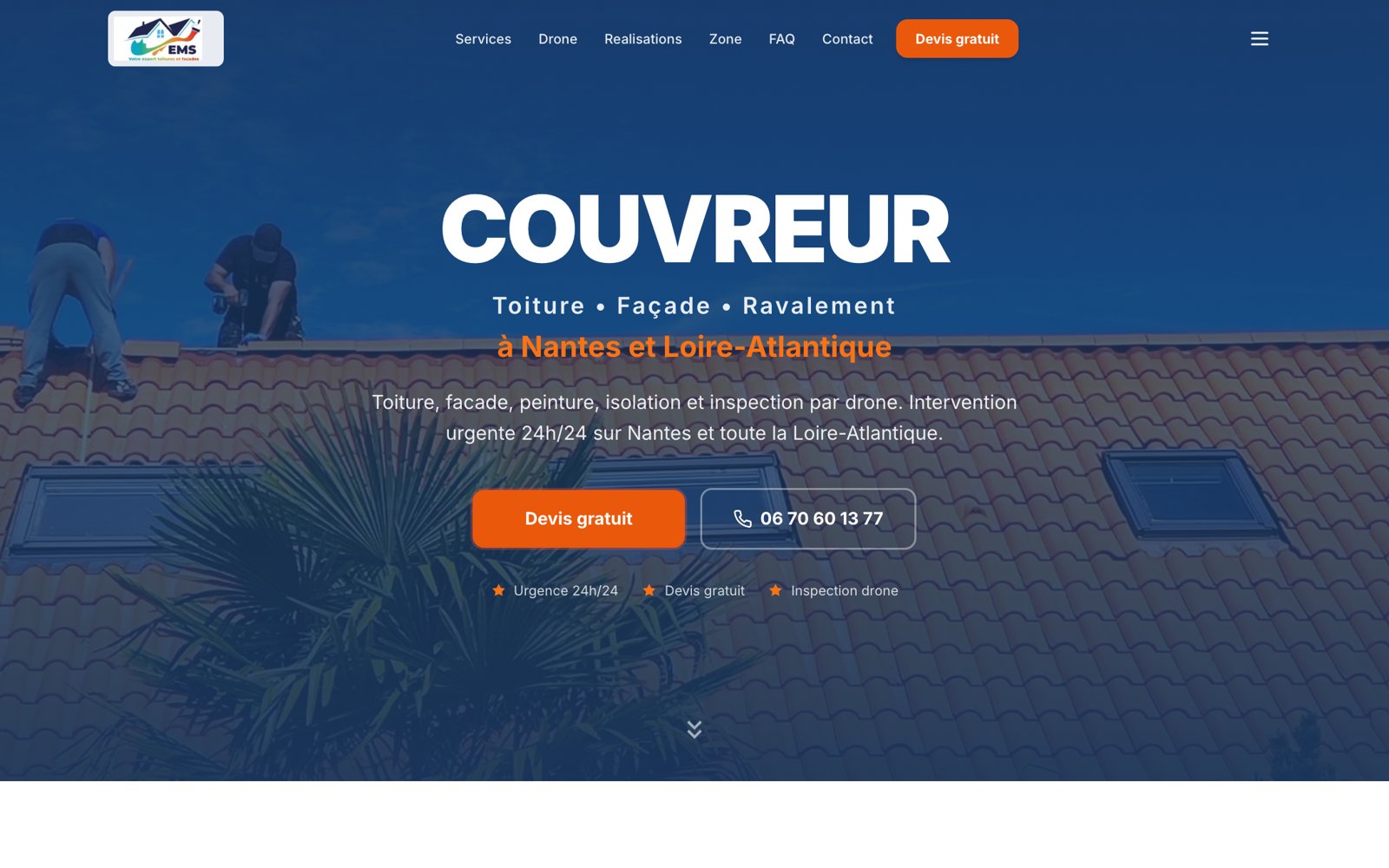 Illustration du projet EMS Façade : 7 389 affichages Google et 32 recherches métier dans le top 3
