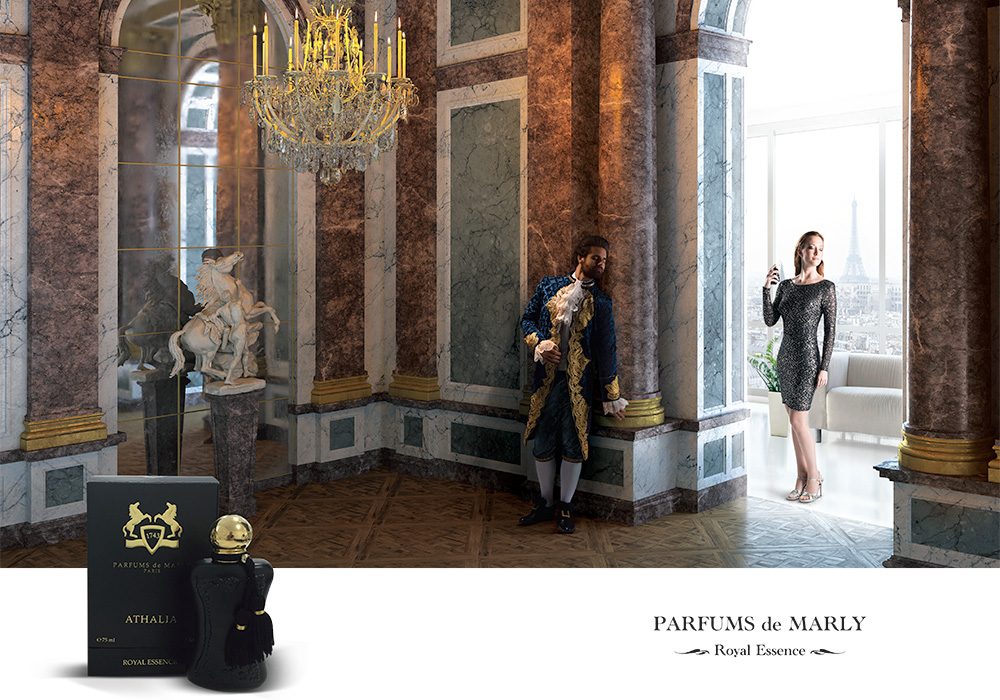 Illustration du projet Parfums de Marly – campagne internationale « Royal Essence »