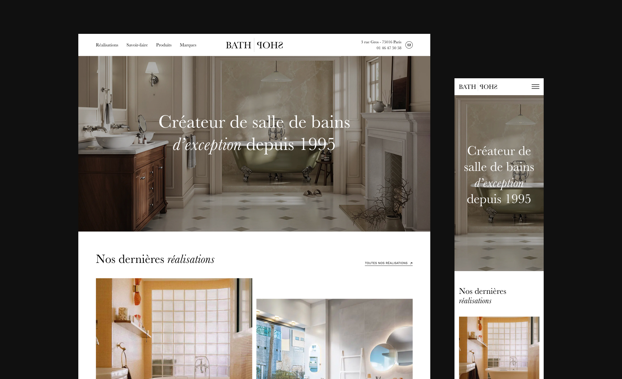 Illustration du projet Refonte premium du site Bath Shop : l'élégance du sur-mesure
