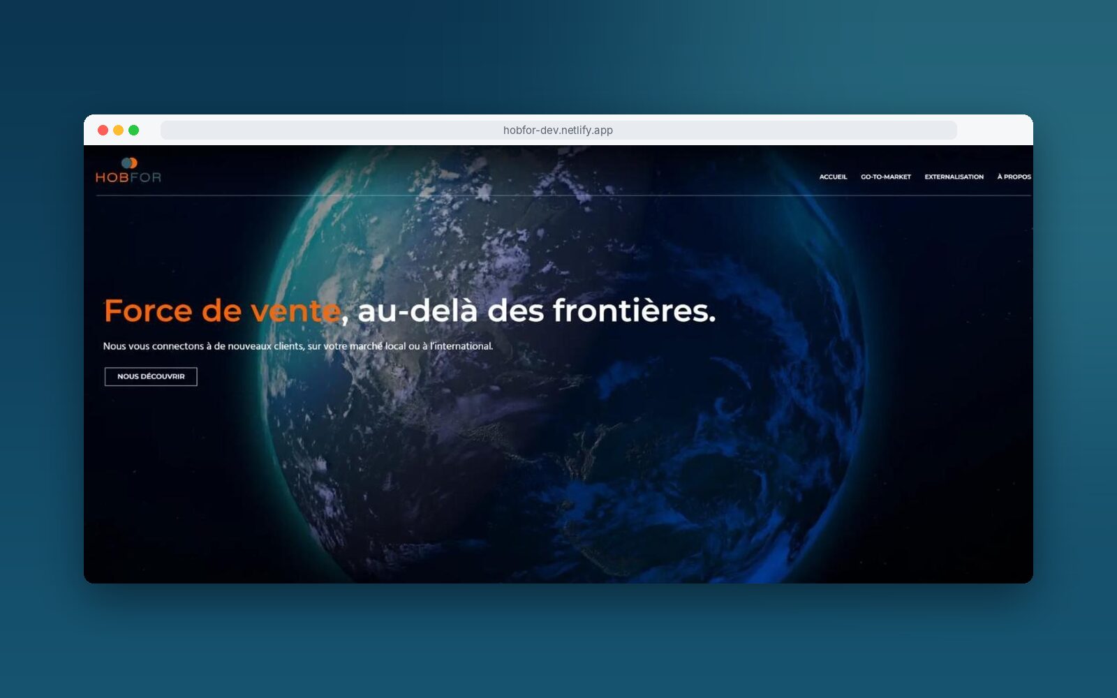 Illustration du projet Site vitrine sur mesure pour une agence B2B internationale