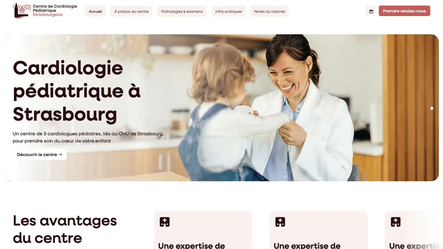 Illustration du projet Identité visuelle et site Webflow avec CMS pour un cabinet de cardiologie pédiatrique