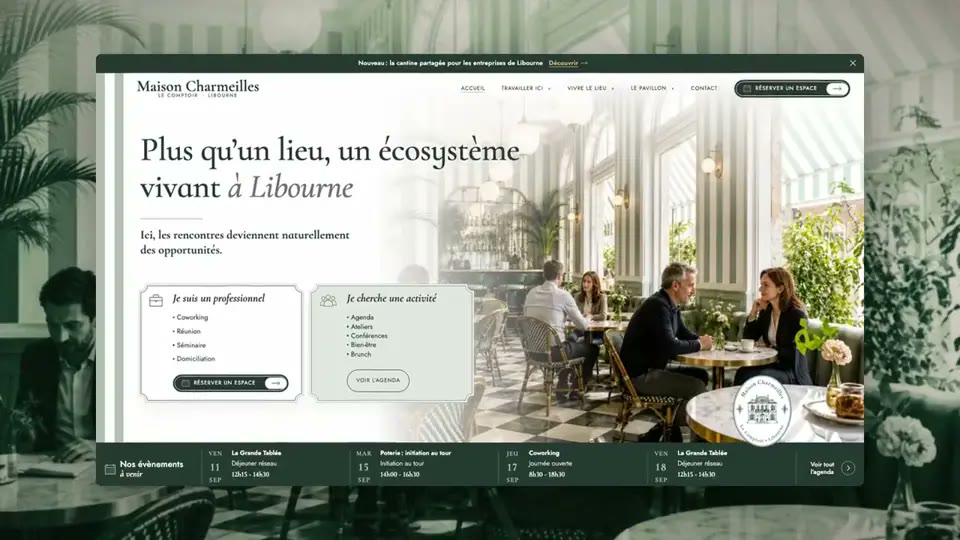 Illustration du projet Identité web et thème Shopify sur mesure pour un lieu de vie