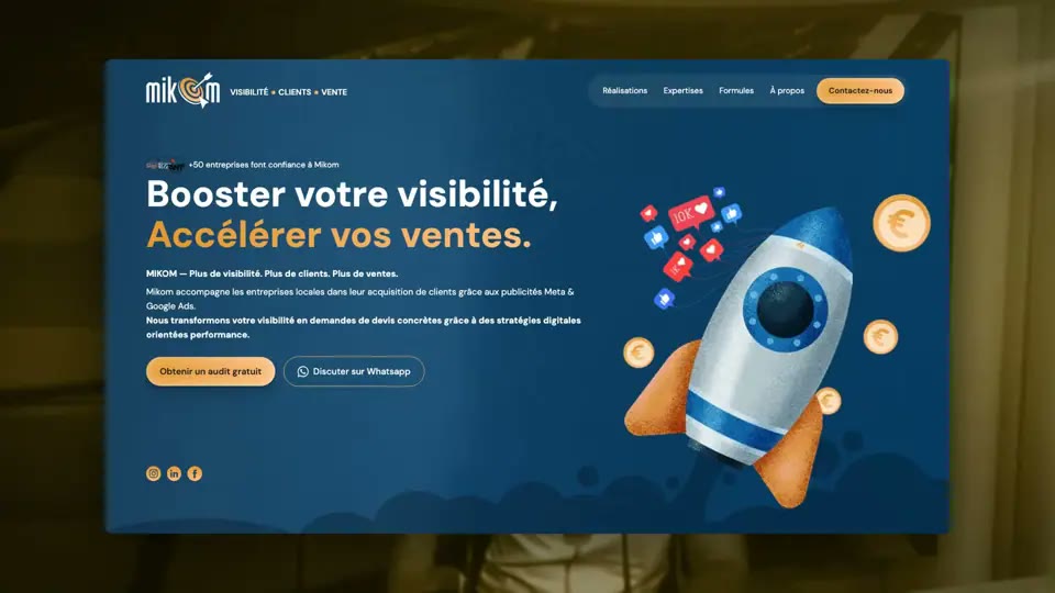 Illustration du projet Landing page Webflow pour une agence d'acquisition digitale