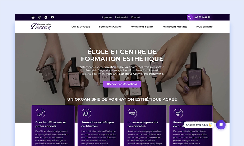 Illustration du projet Refonte et accompagnement SEO pour Formation Perfect Beauty