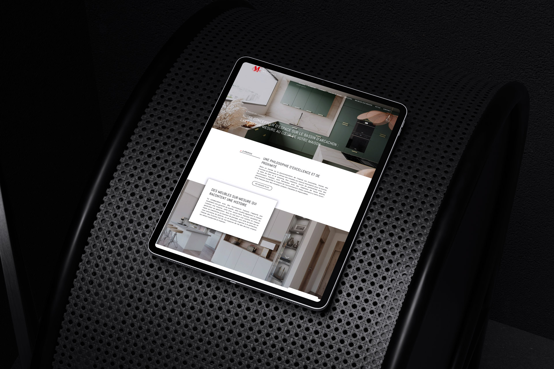 Illustration du projet Création du site vitrine de l'Atelier des Cuisines