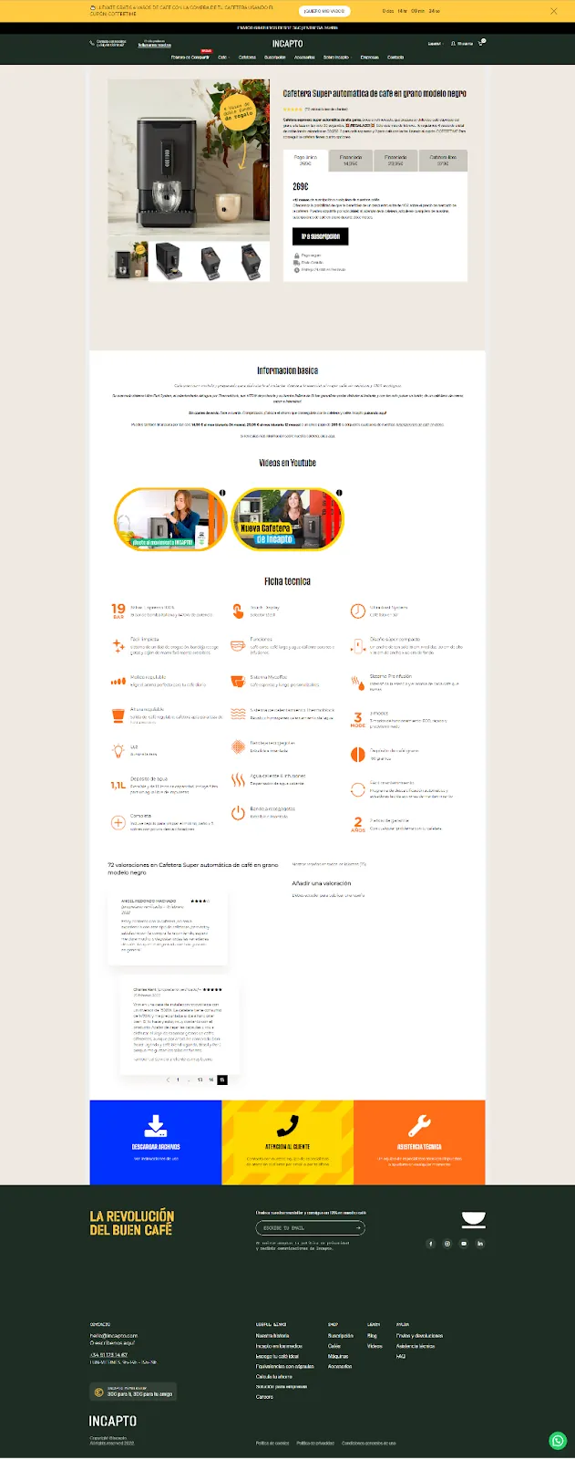 Ilustración del proyecto SEO para Incapto: tráfico orgánico x3 en su categoría de cafeteras superautomáticas