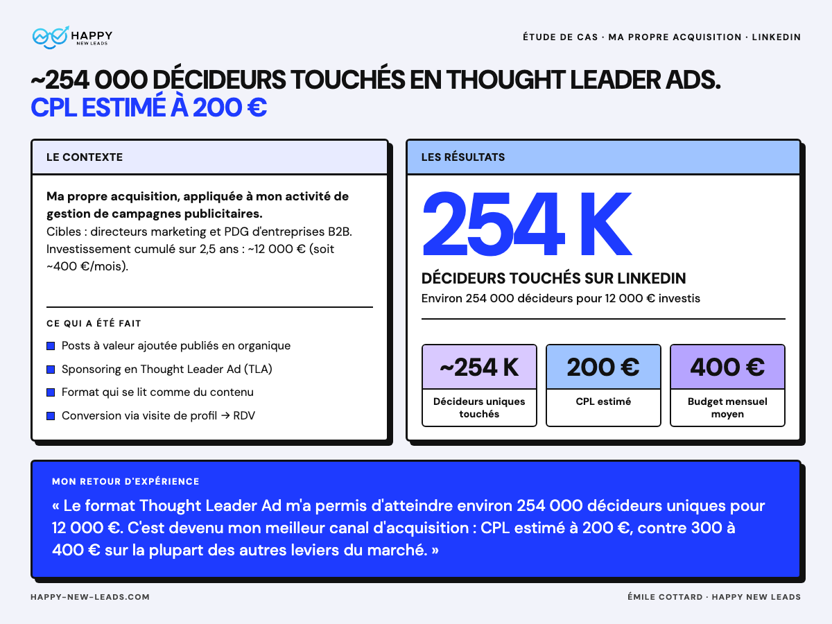 Illustration du projet Linkedin Ads - 254K+ Décideurs touchés pour 12 000 € investis