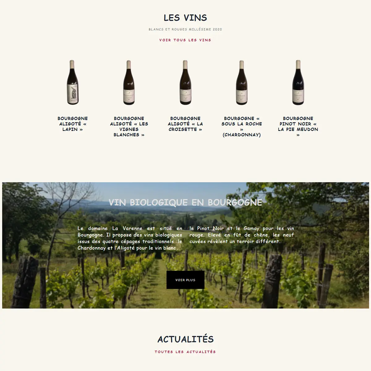 Illustration du projet Site vitrine et boutique en ligne pour un domaine viticole bio