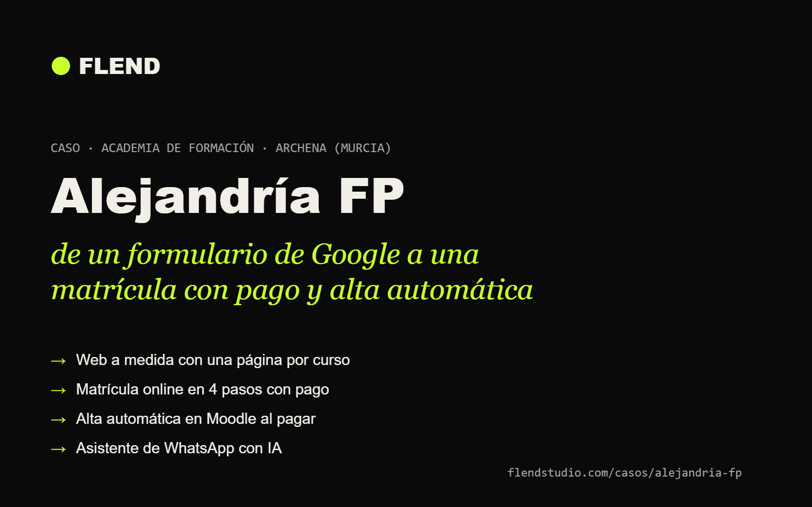 Ilustración del proyecto Web a medida, matrícula online con pago y alta automática en Moodle para Alejandría FP