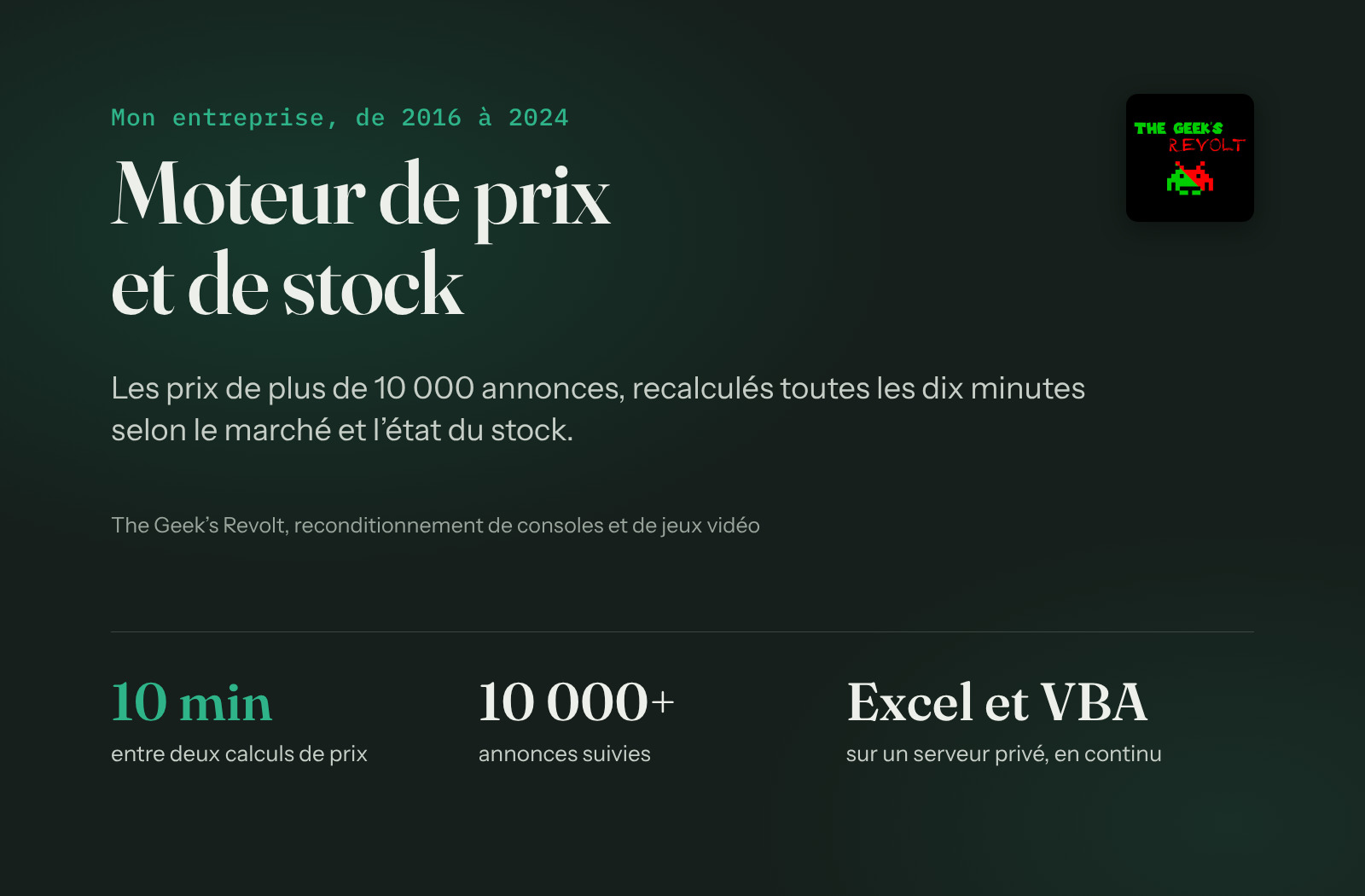 Illustration du projet Moteur de prix et de stock pour plus de 10 000 annonces