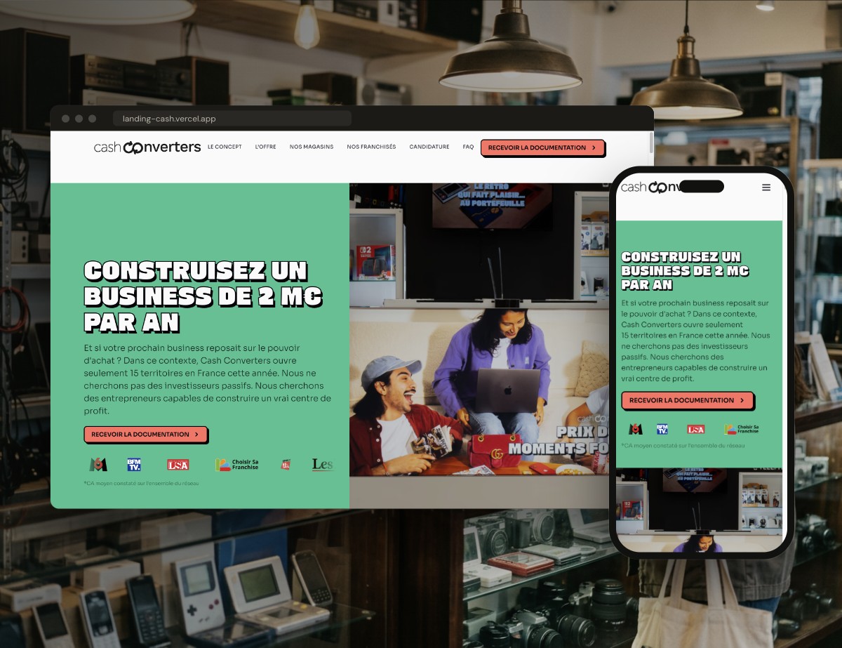 Illustration du projet Recrutement de franchisés Cash Converters sur Meta Ads
