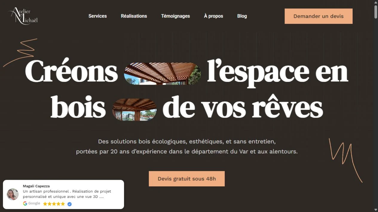 Illustration du projet Création du site vitrine de L’Atelier de Michael