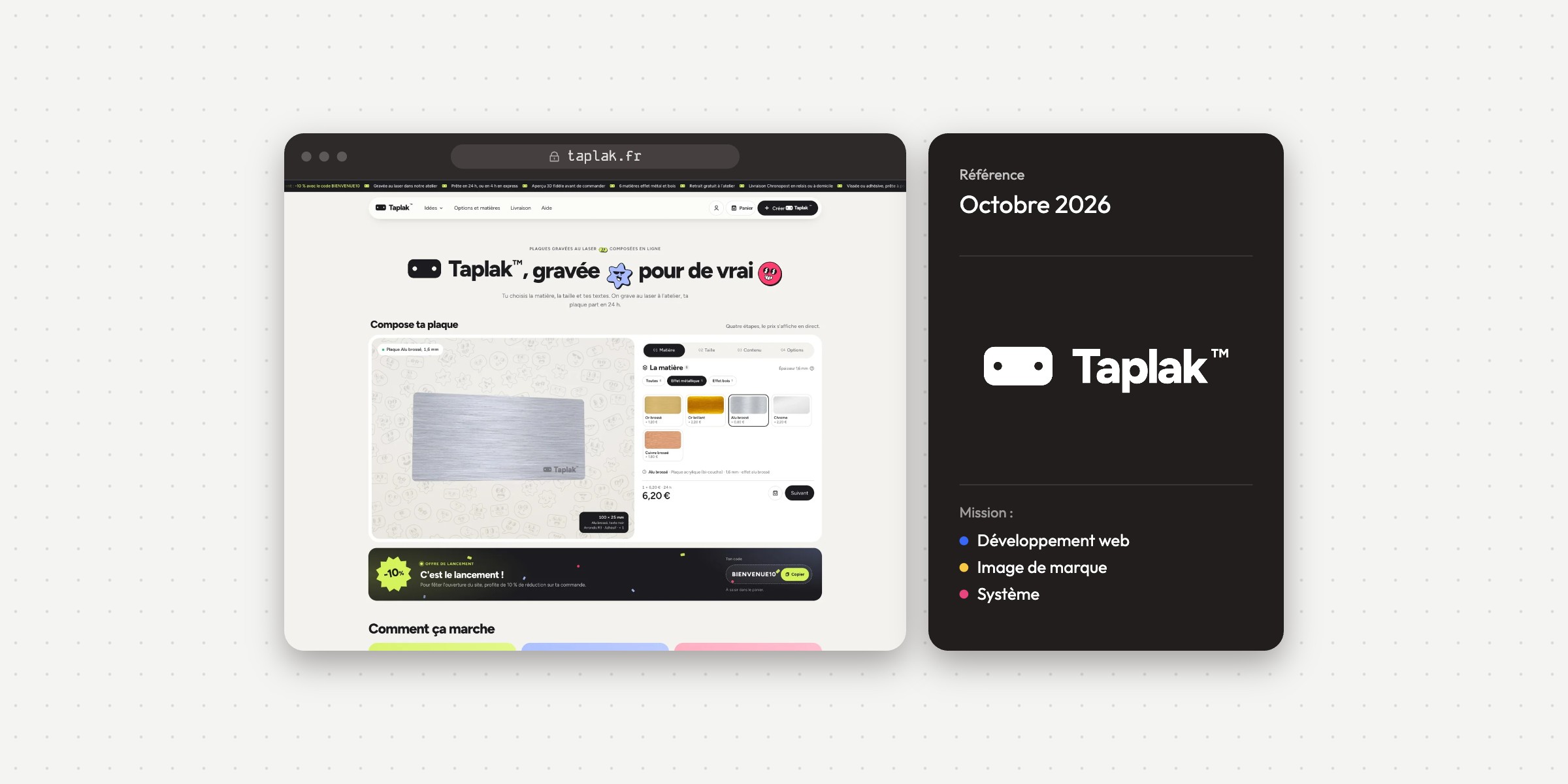 Illustration du projet Site Internet Taplak - WordPress WooCommerce Elementor