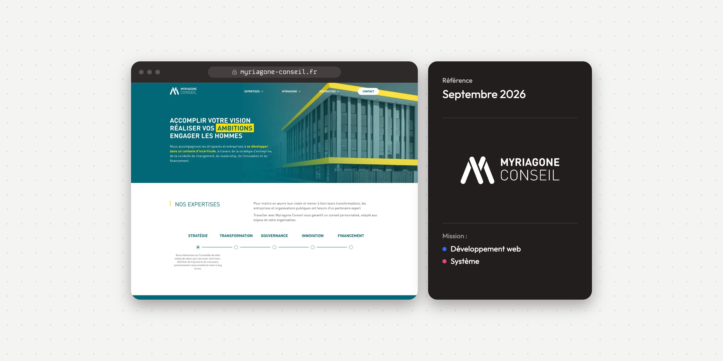 Illustration du projet Refonte site Internet Myriagone Conseil - WordPress Elementor