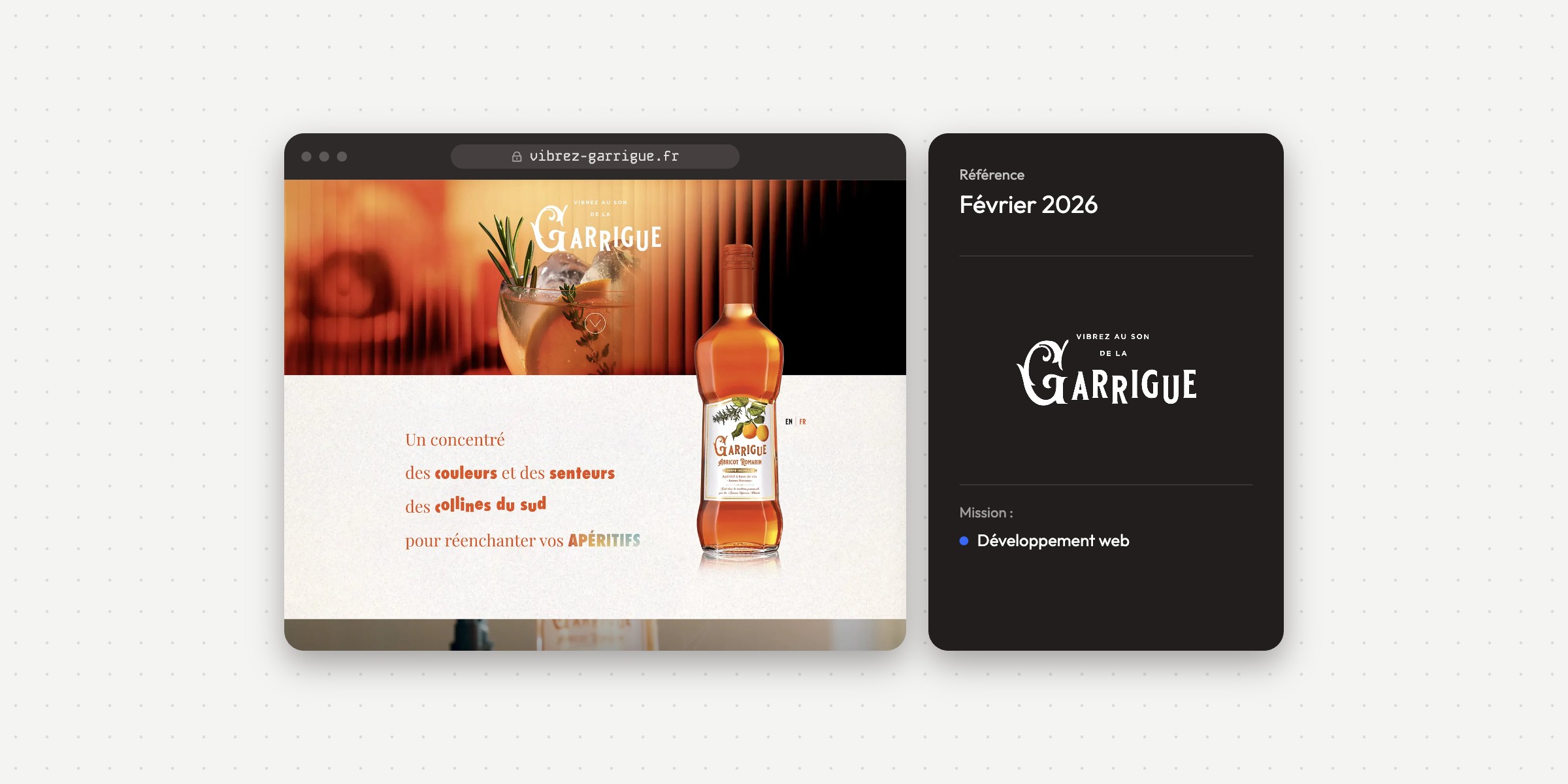 Illustration du projet Site Internet Garrigue - WordPress Elementor