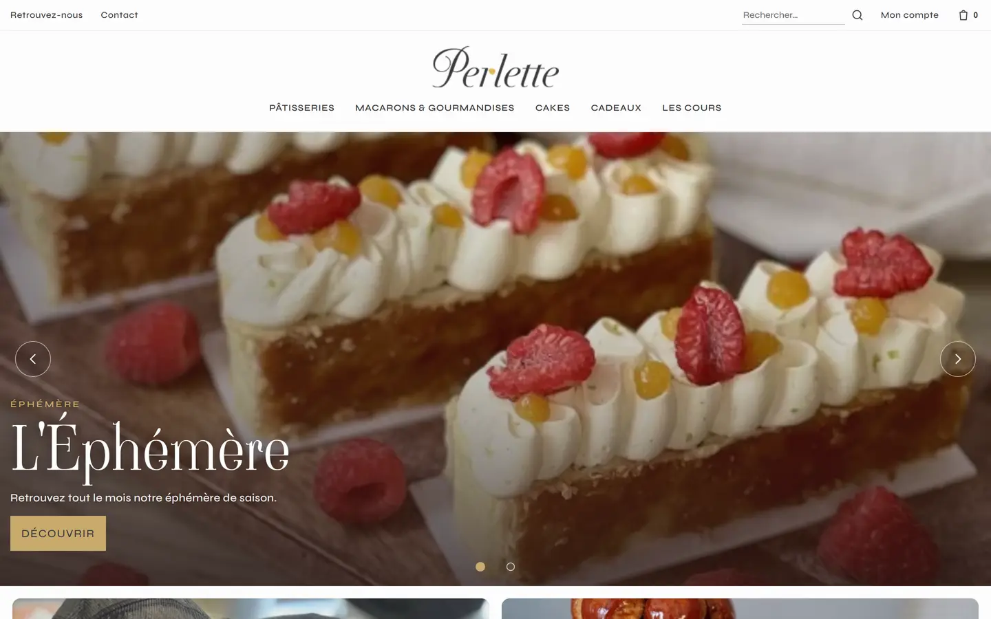 Illustration du projet Site e-commerce et vitrine pour Perlette