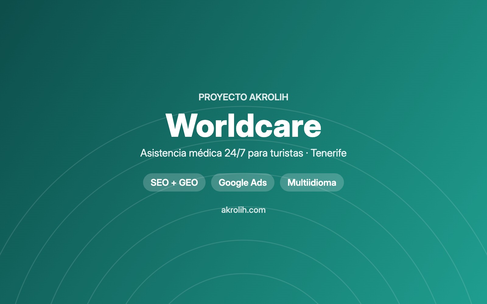 Illustration du projet SEO, GEO y Google Ads para un servicio de asistencia médica a turistas en Tenerife