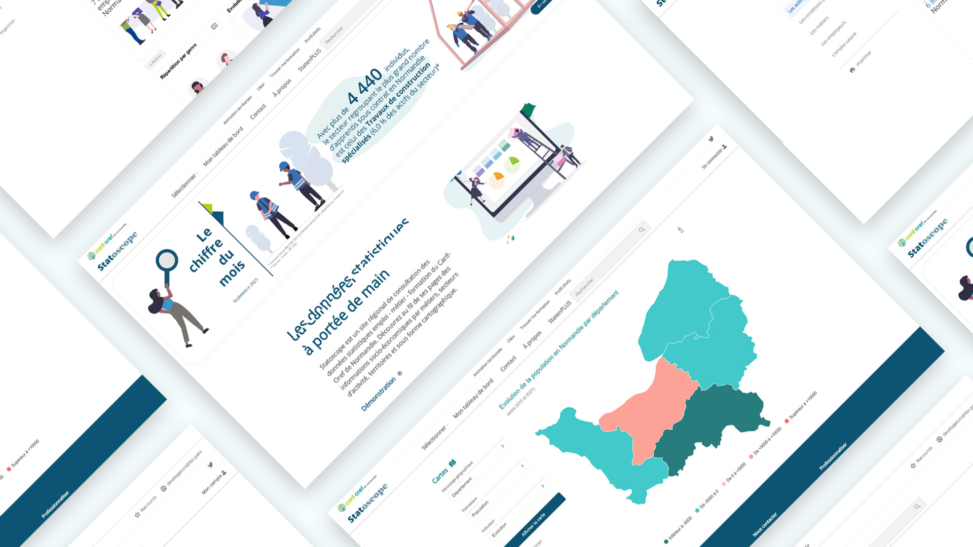 Illustration du projet Création d'un site de datavisualisation pour la région Normandie