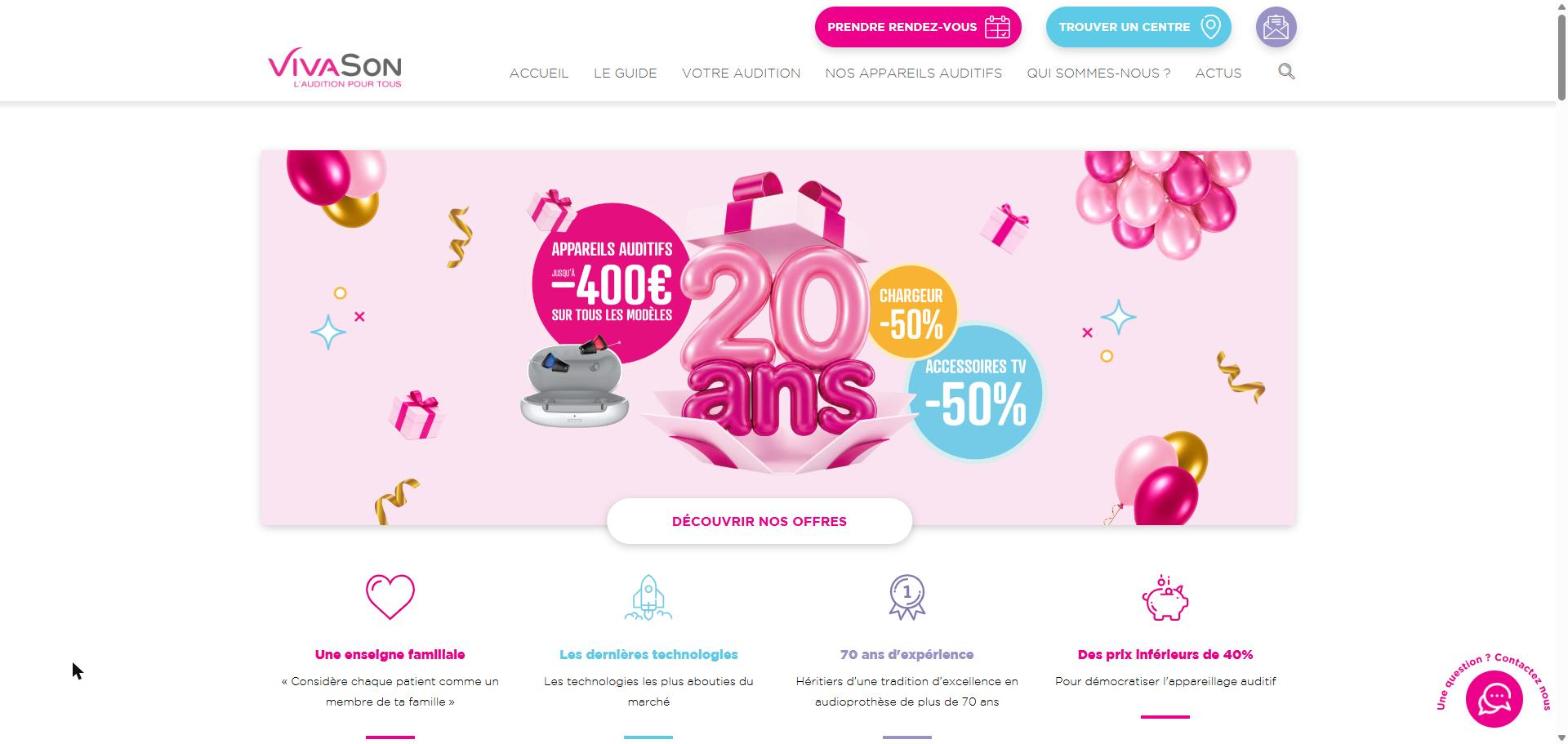 Illustration du projet Stratégie éditoriale et optimisation SEO pour le réseau d'audioprothésistes VivaSon