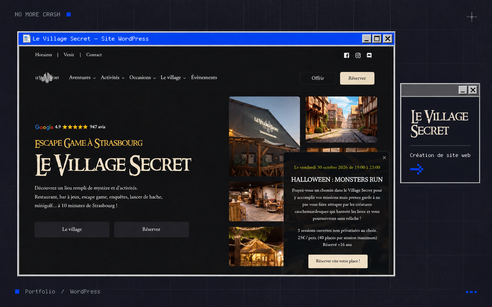 Illustration du projet Création d’un site WordPress immersif pour un lieu de loisirs et d’escape game