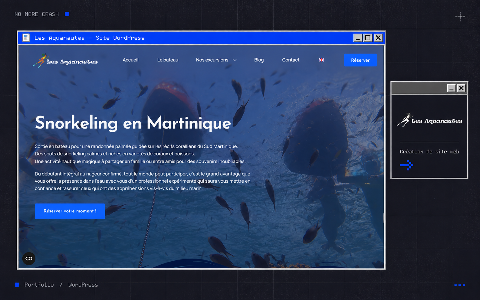 Illustration du projet Création d’un site WordPress touristique pour les excursions de snorkeling des Aquanautes