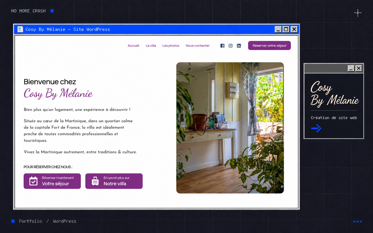 Illustration du projet Création d’un site WordPress pour une villa en Martinique avec accès à la réservation directe