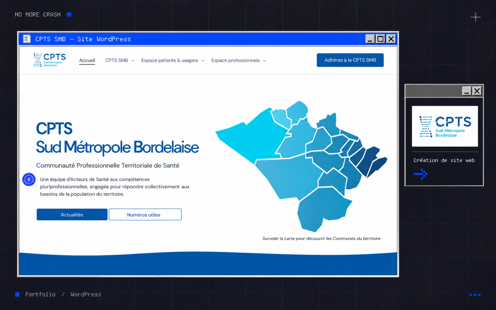Illustration du projet Création d’un site WordPress pour une CPTS : annuaire santé, carte interactive et espaces dédiés
