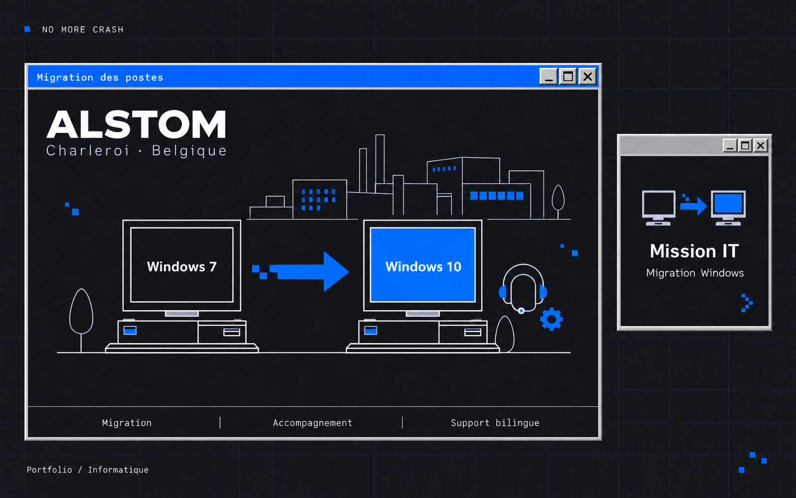 Illustration du projet Migration de postes Windows 7 vers Windows 10 et accompagnement des utilisateurs chez Alstom