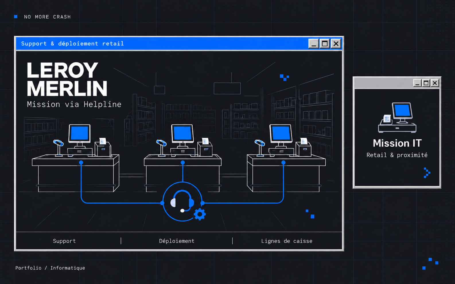 Illustration du projet Support informatique et technicien itinérant pour Leroy Merlin, via Helpline