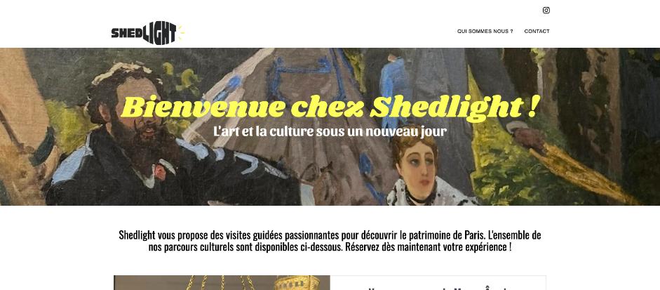 Illustration du projet Site Shopify et réservation de visites guidées pour Shedlight
