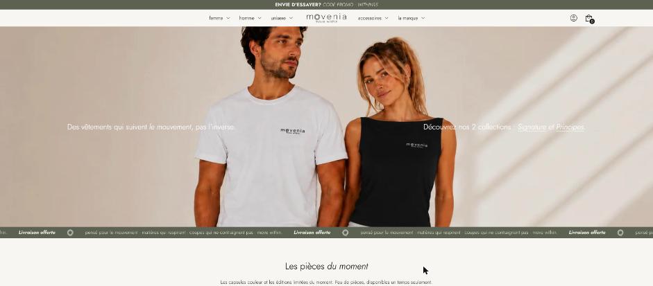 Illustration du projet Refonte de la boutique Shopify MOVENIA
