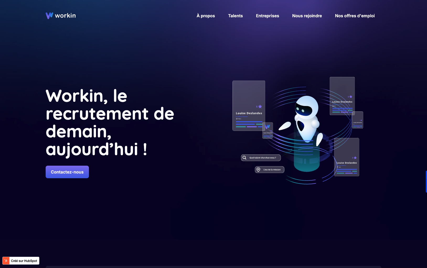 Illustration du projet Workin - Site internet sur HubSpot 