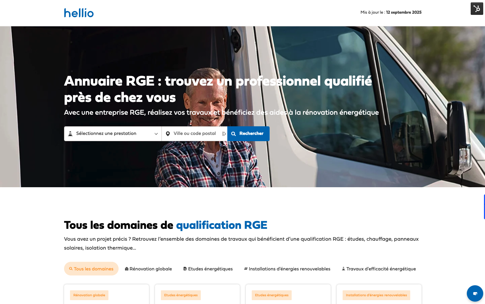 Illustration du projet Hellio - Annuaire RGE sur HubSpot