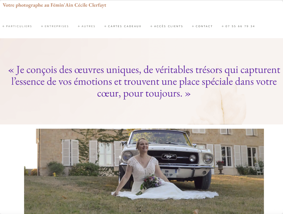 Illustration du projet Site internet et identité visuelle pour photographe professionnelle