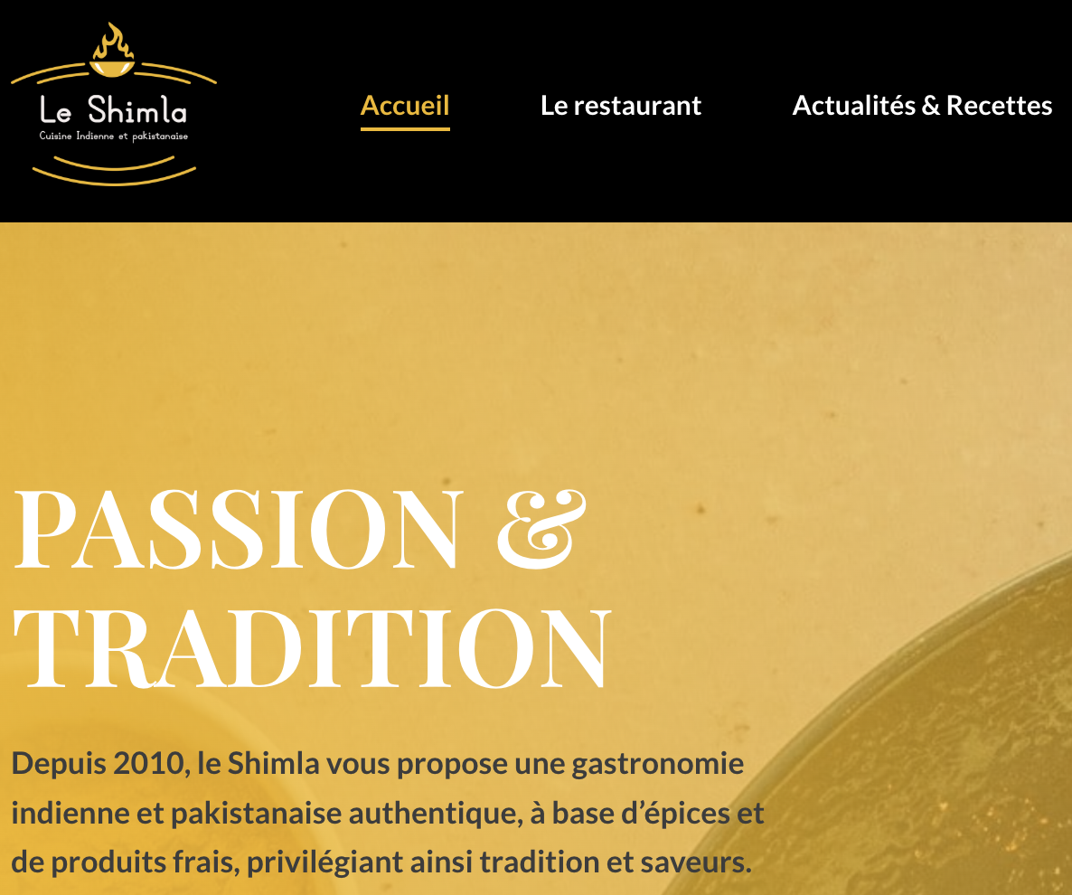 Illustration du projet Création de la présence digitale du restaurant Le Shimla