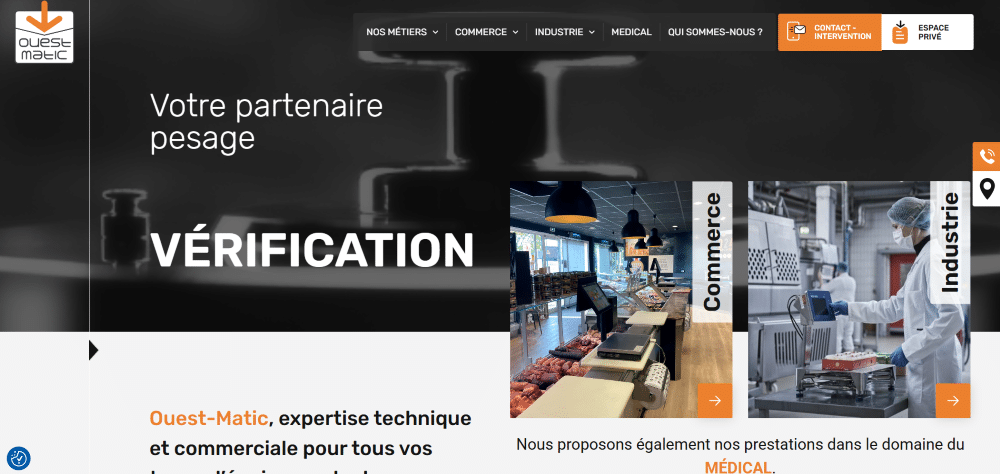 Illustration du projet Refonte site WordPress Ouest-matic | Pesage industriel & commerce