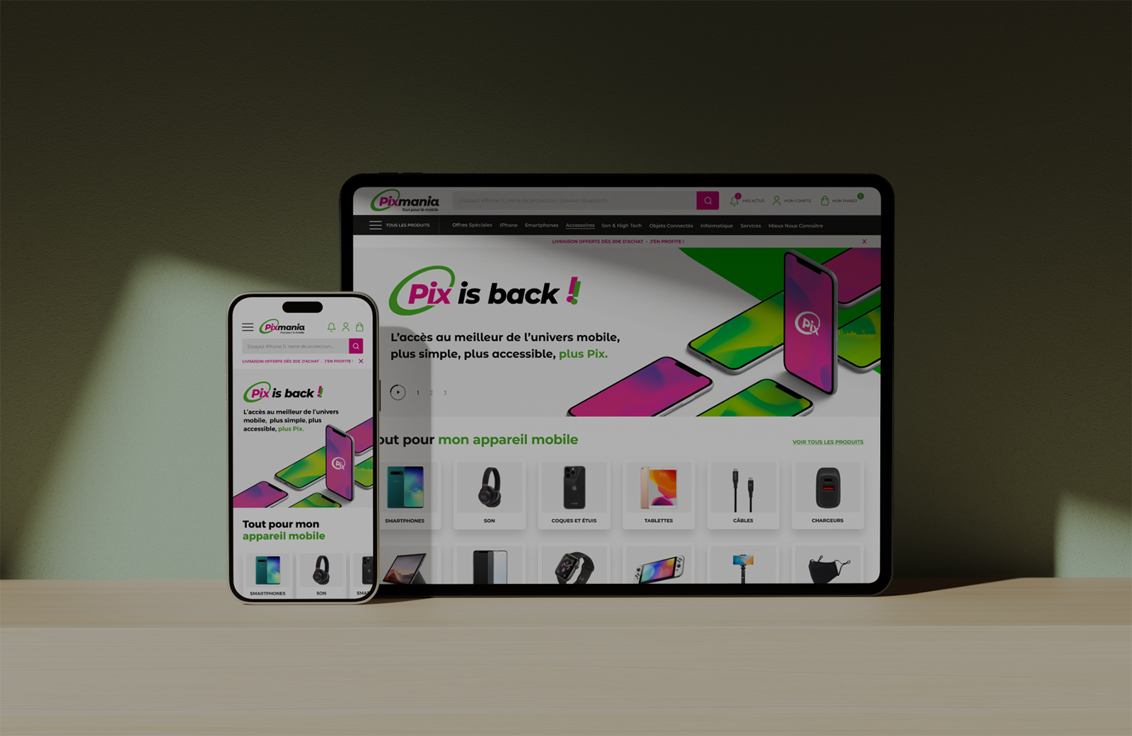 Illustration du projet Pixmania - Refonte de l'identité de marque et Design UX/UI