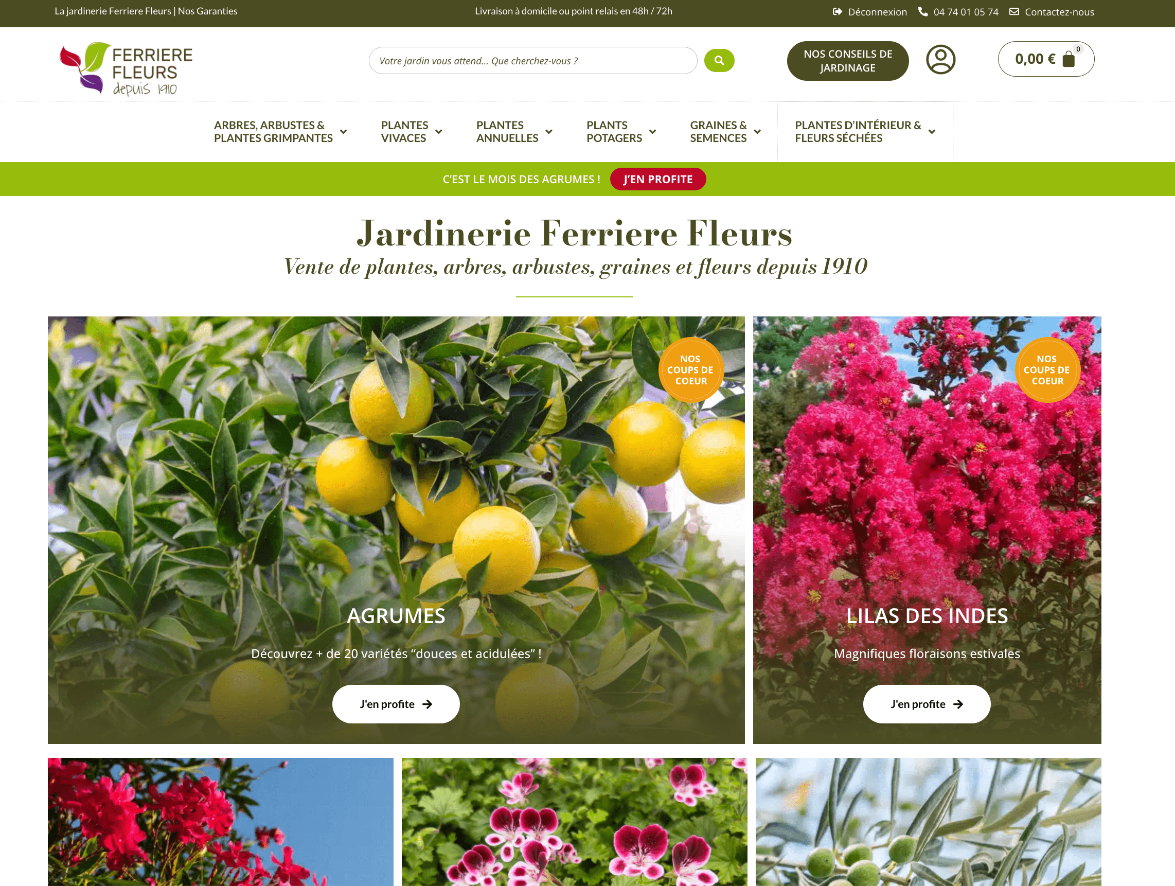 Illustration du projet Site e-commerce de jardinerie Ferriere Fleurs