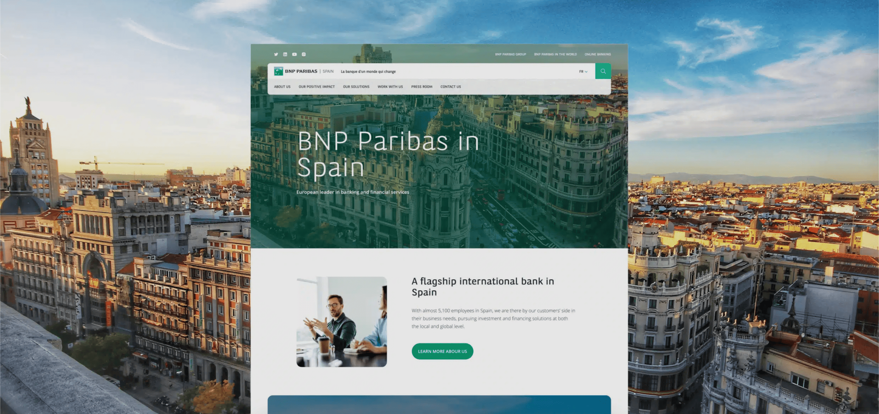 Illustration du projet BNP Paribas : Création d’une usine à sites internationale