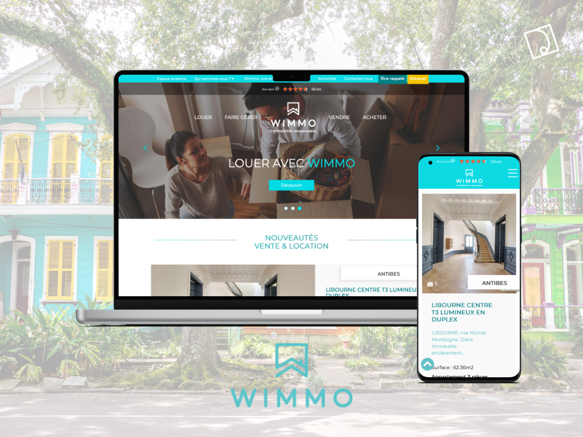 Illustration du projet Wimmo, un site vitrine WordPress pour une agence immobilière à Pessac