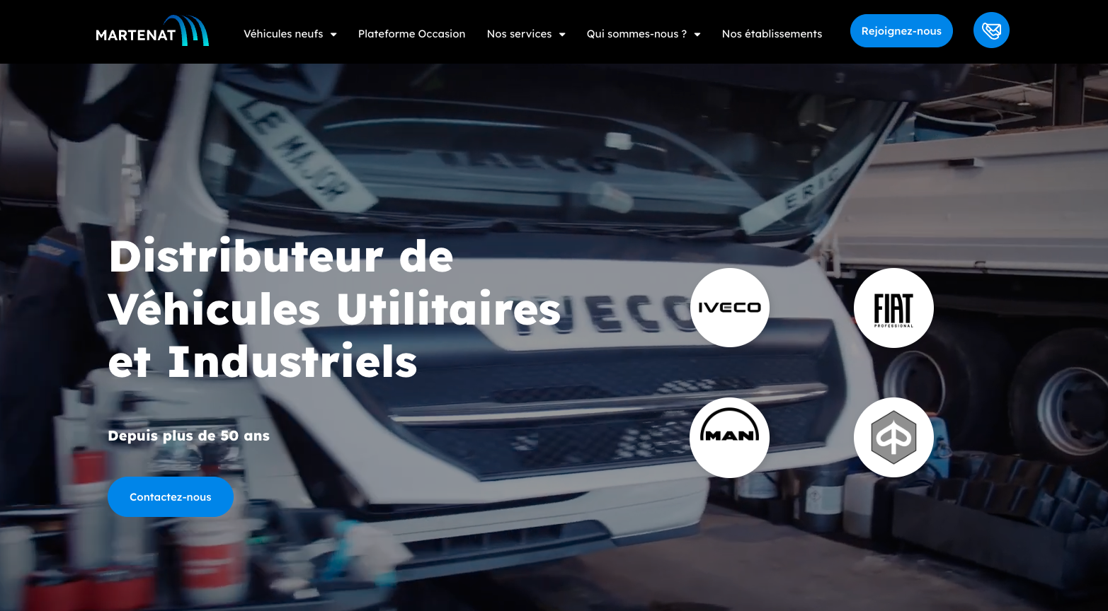 Illustration du projet Refonte du site vitrine Martenat pour la distribution de véhicules utilitaires et industriels