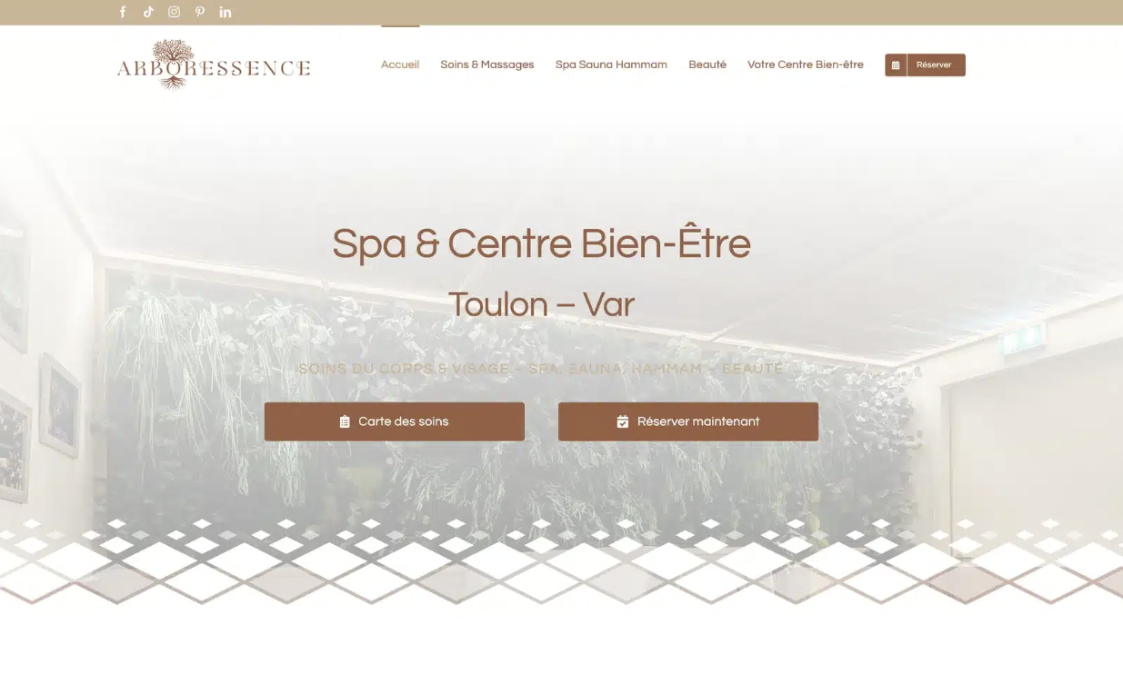 Illustration du projet Création de site pour un Spa