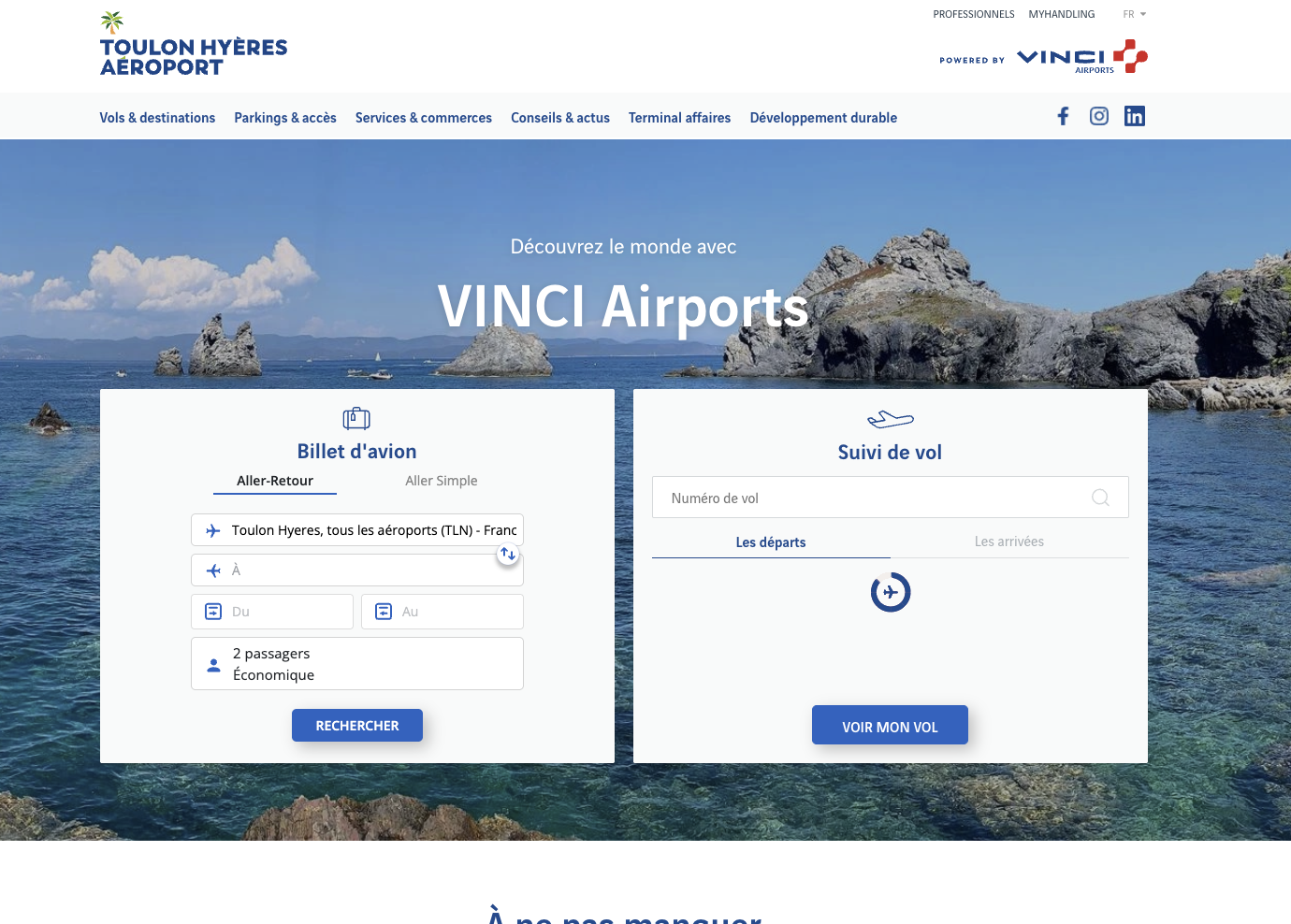 Illustration du projet Accompagnement SEO/SEA Aéroport Hyères (Vinci)