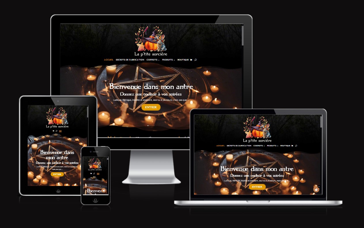 Illustration du projet « La p’tite sorcière », site e-commerce, Ardèche