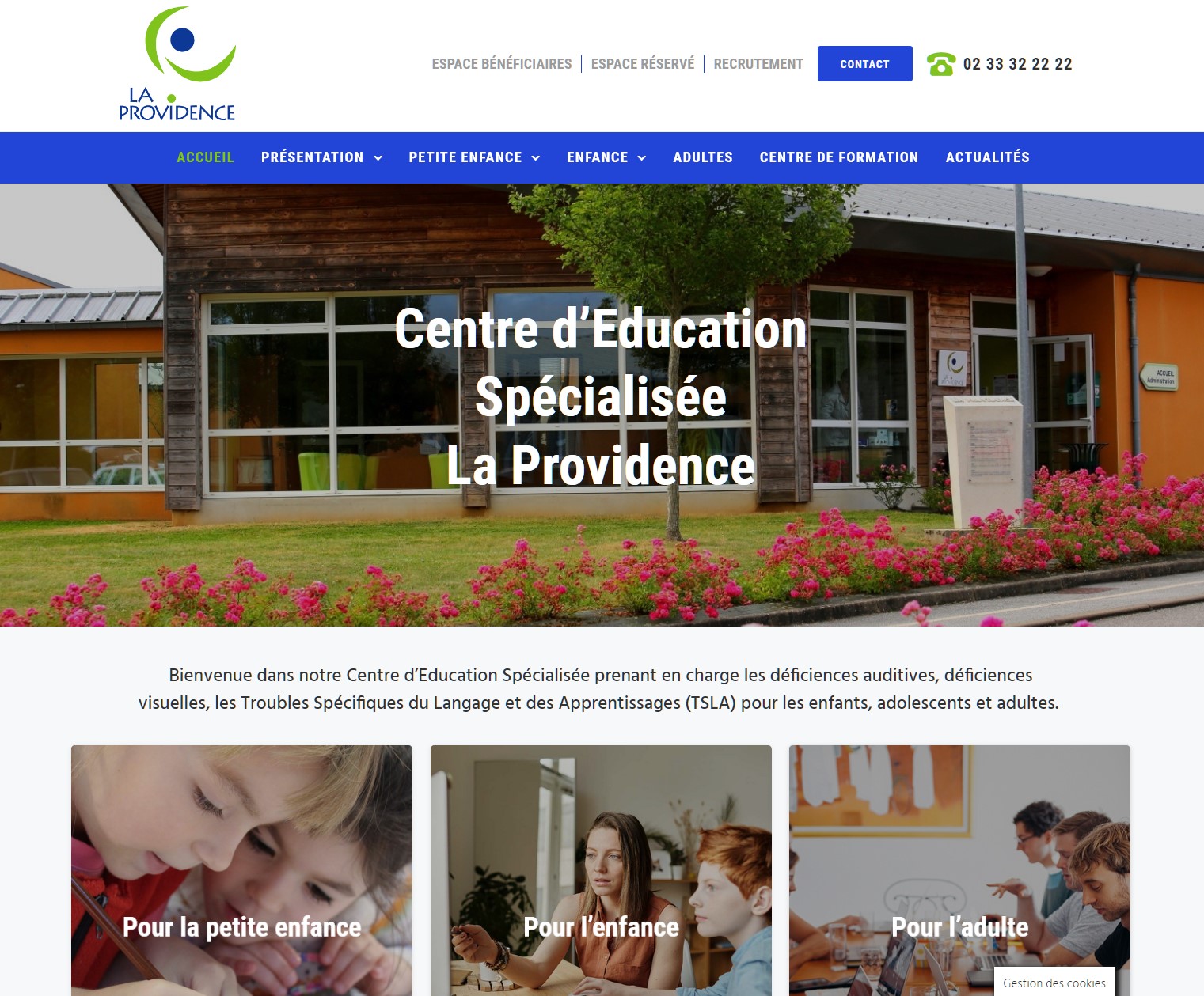 Illustration du projet Site web Centre d’Education Spécialisée La Providence, Alençon