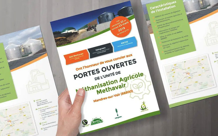 Illustration du projet Conception d’un visuel pour les portes ouvertes de Valogreen, la SAS Methavair et ABCDE