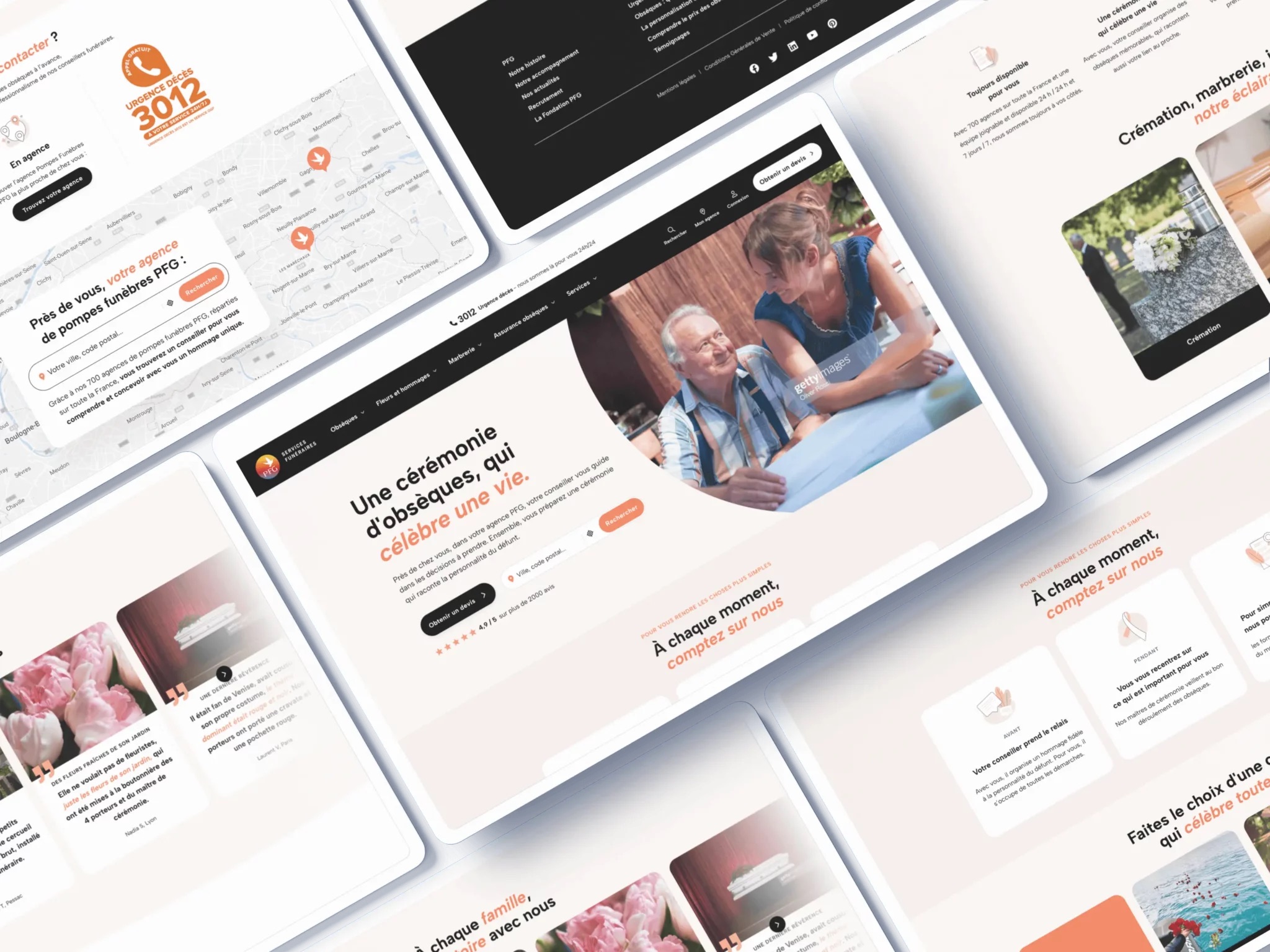 Illustration du projet PFG.fr – Refonte globale du site leader du funéraire en France
