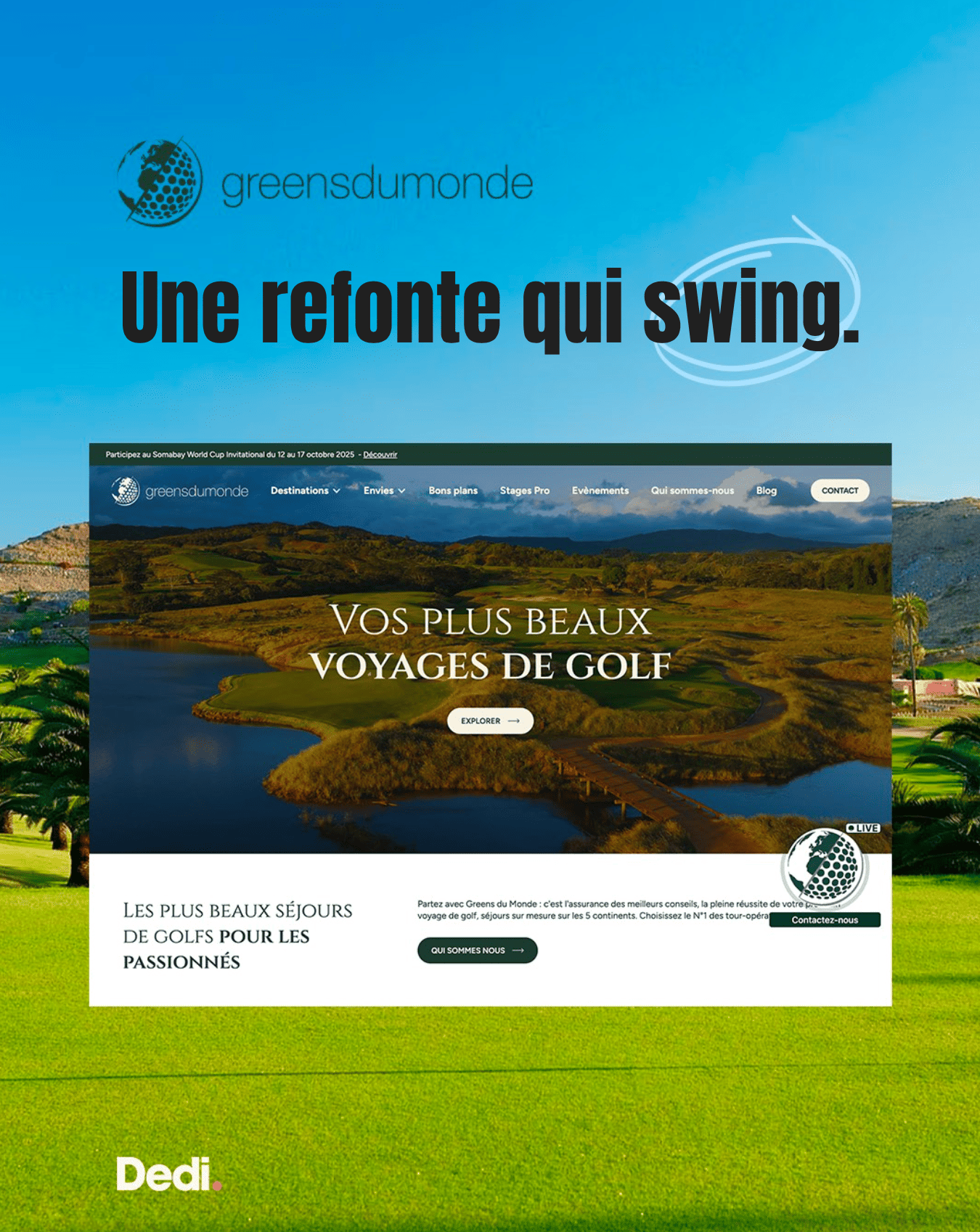 Illustration du projet Refonte du site vitrine et inbound marketing Greens du Monde sur Webflow