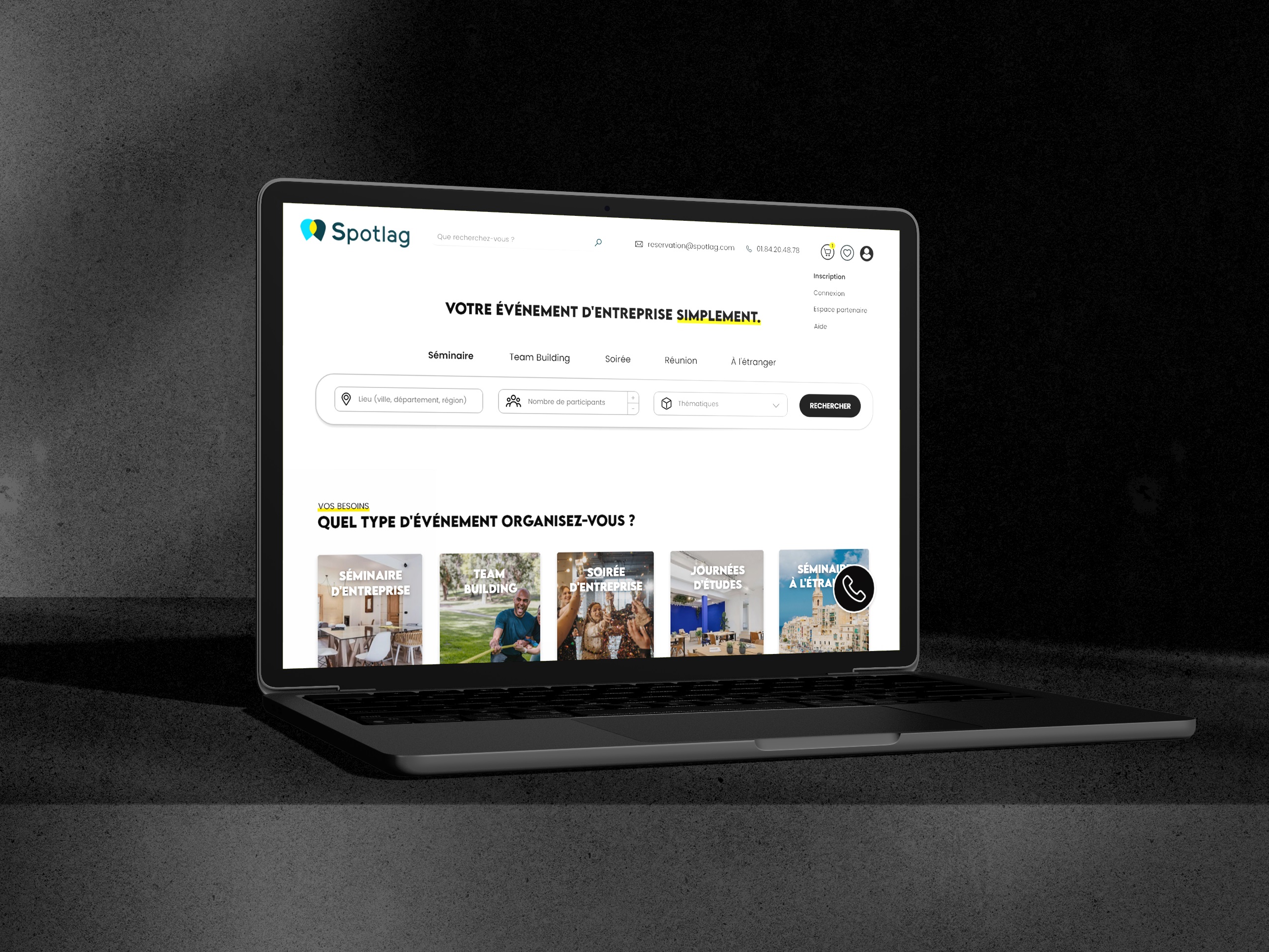 Illustration du projet Plateforme d'organisation d'événements d'entreprise Spotlag