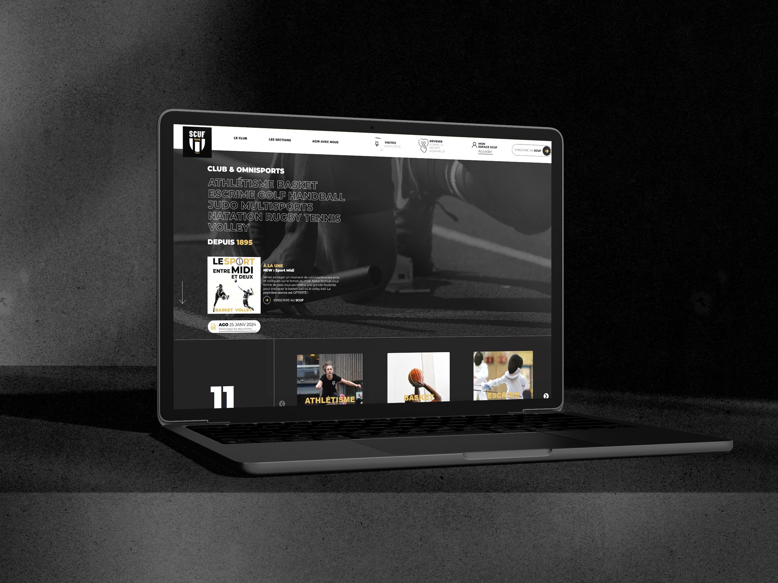 Illustration du projet Site internet institutionnel du Stade Cadet Universitaire Français (SCUF)